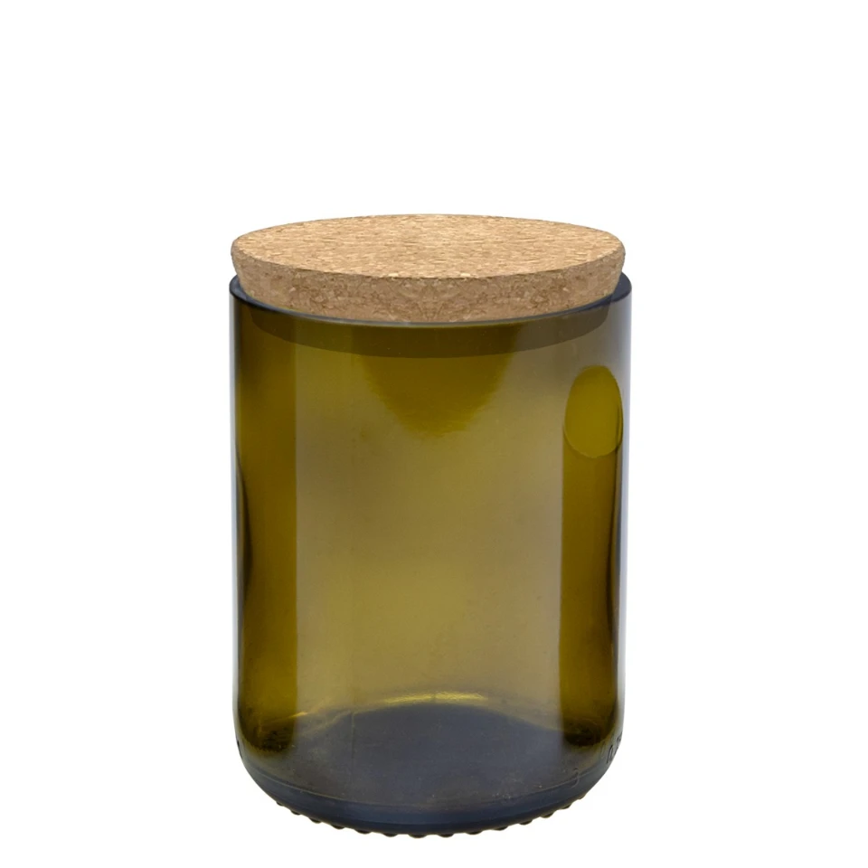 Duurzame Voorraadpotten van Geupcyclede Wijnflessen – Set van 3 | Hergebruikt Glas - Afbeelding 2