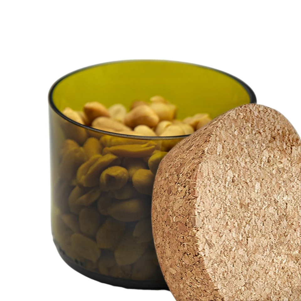 Duurzame Voorraadpotten van Geupcyclede Wijnflessen – Set van 3 | Hergebruikt Glas - Afbeelding 3